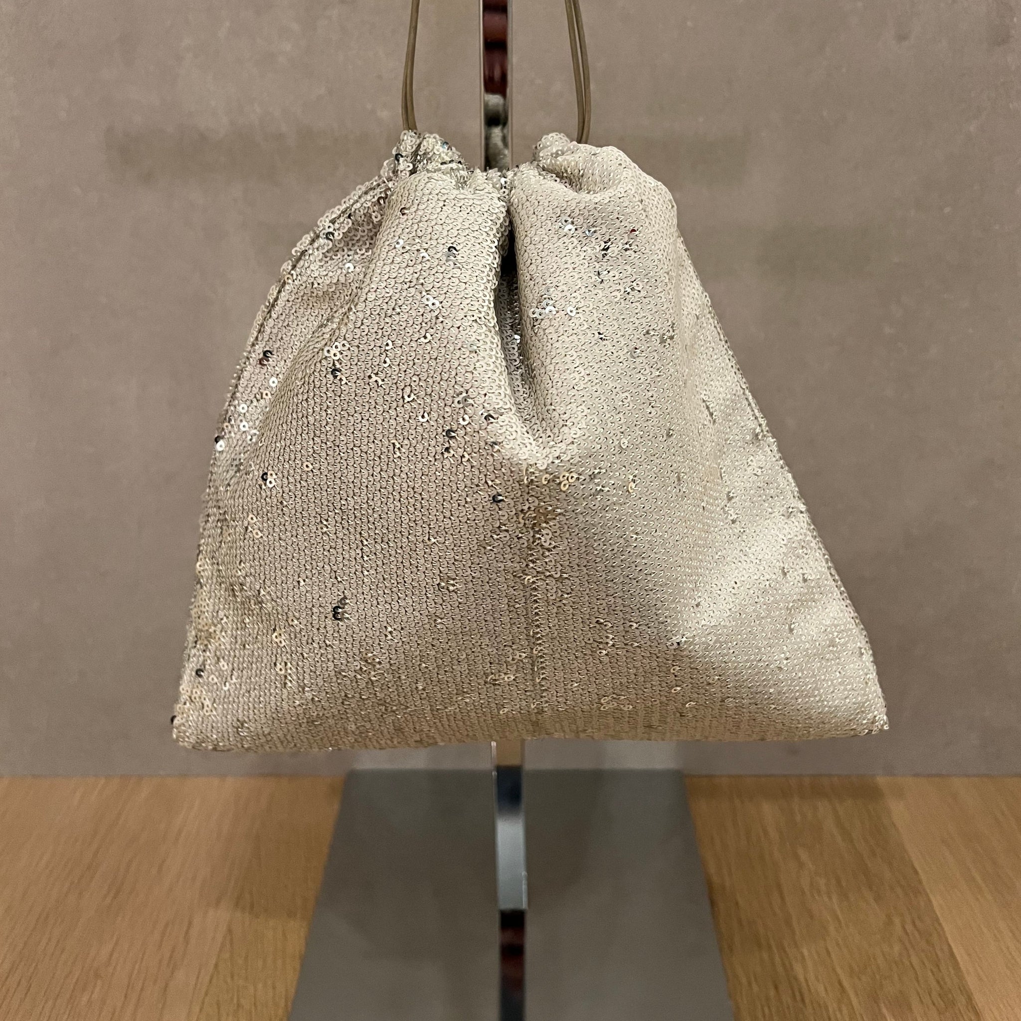 MARIA LA ROSA Meret Sequin Bag - CREAM - Handmade Italian