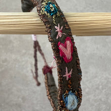 Load image into Gallery viewer, ANTOMOON Silk Embroidered Bracelet Medium - DUXSTYLE- The Earth Collection- Khaki- Close Up
