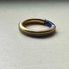 Load image into Gallery viewer, HADAS SHAHAM CONTEMPORARY JEWELRY Blue Thread Stacking Ring- Gold Plated
