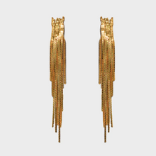 Load image into Gallery viewer, Reggie Studio Chain Waterfall Earrings- 14K Gold Plated-  DUXSTYLE
