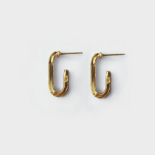Load image into Gallery viewer, Reggie Studio- Gold Plated Oval Hoop Earrings- DUXSTYLE
