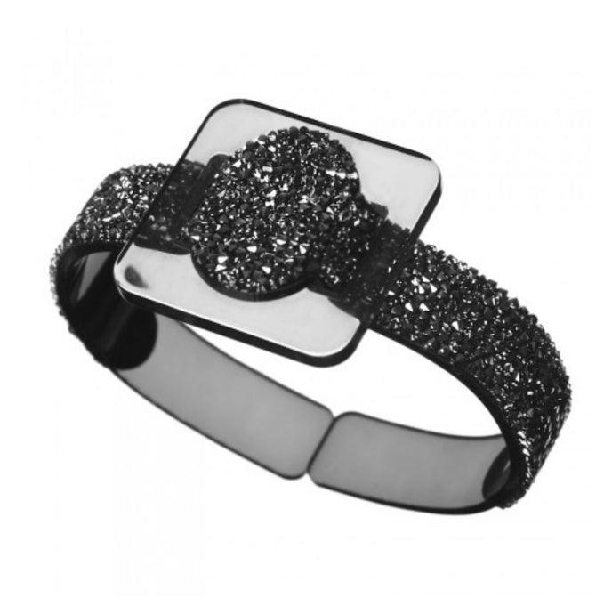 Miravidi Bijoux Electra Acrylic Bracelet SMOKE with DARK GREY crystals- DUXSTYLE