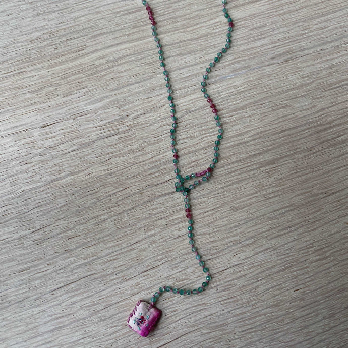 ANTOMOON Semi-precious Bead Embroidered Lariat - DUXSTYLE