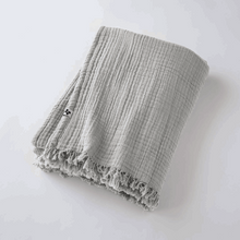Load image into Gallery viewer, L&#39;EFFET PAPILLON Gaia Fringed Blanket-Nuage - DUXSTYLE
