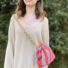 Load image into Gallery viewer, MARIA LA ROSA Mini Game Crochet Crossbody Bag PURPLE &amp; ORANGE - DUXSTYLE
