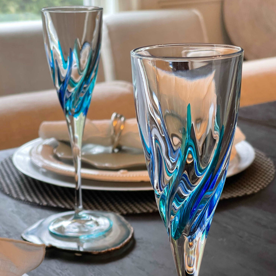 PERLE D'ARTE Crystal Glass Flutes - DUXSTYLE