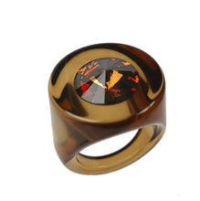 Load image into Gallery viewer, Miravidi Bijoux Bay Acrylic Ring BROWN with BROWN STONE - DUXSTYLE
