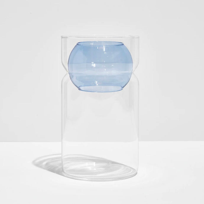FAZEEK Balance Vase-Clear and Blue - DUXSTYLE