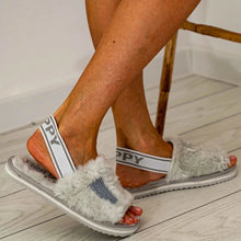 Load image into Gallery viewer, MILLISIMO LONDON Fuzzy Slippers Grey - DUXSTYLE
