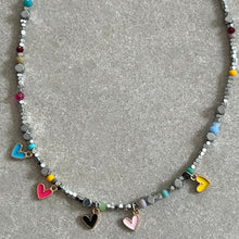 Load image into Gallery viewer, TASSYL Beaded Heart Necklace- Silver - DUXSTYLE
